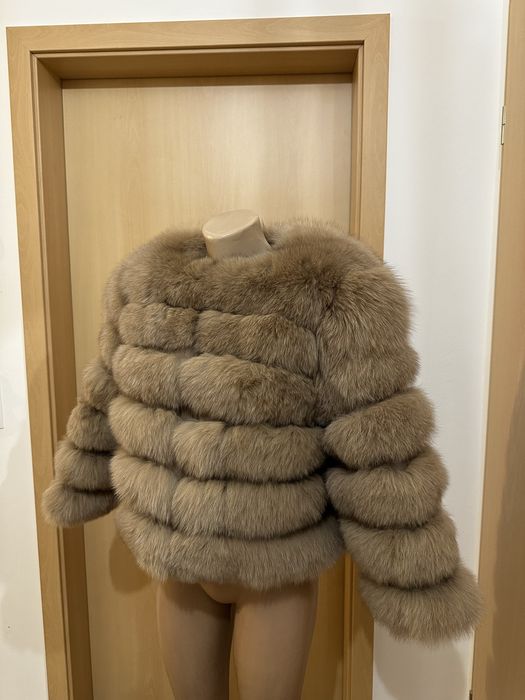 Blana naturala vulpe marimea S , blana naturala 2 in 1 vesta