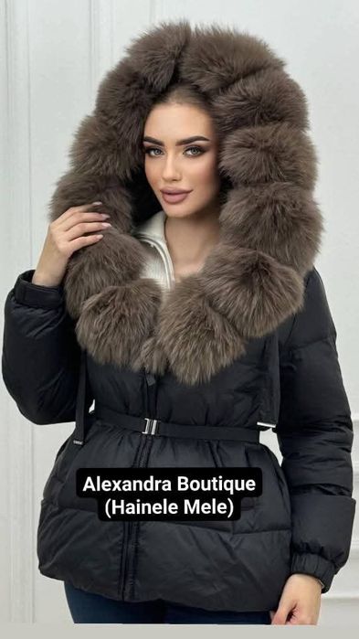 Geaca cu blana naturala de vulpe