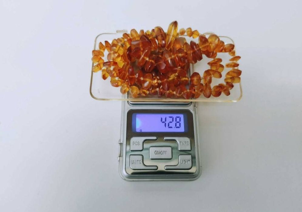 Colier din chihlimbar natural culoare coniac auriu