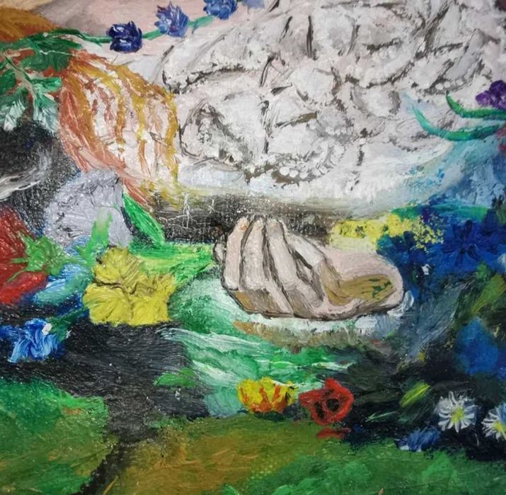 Pictura originala ulei pe pânză, reproducere Ophelia Millais