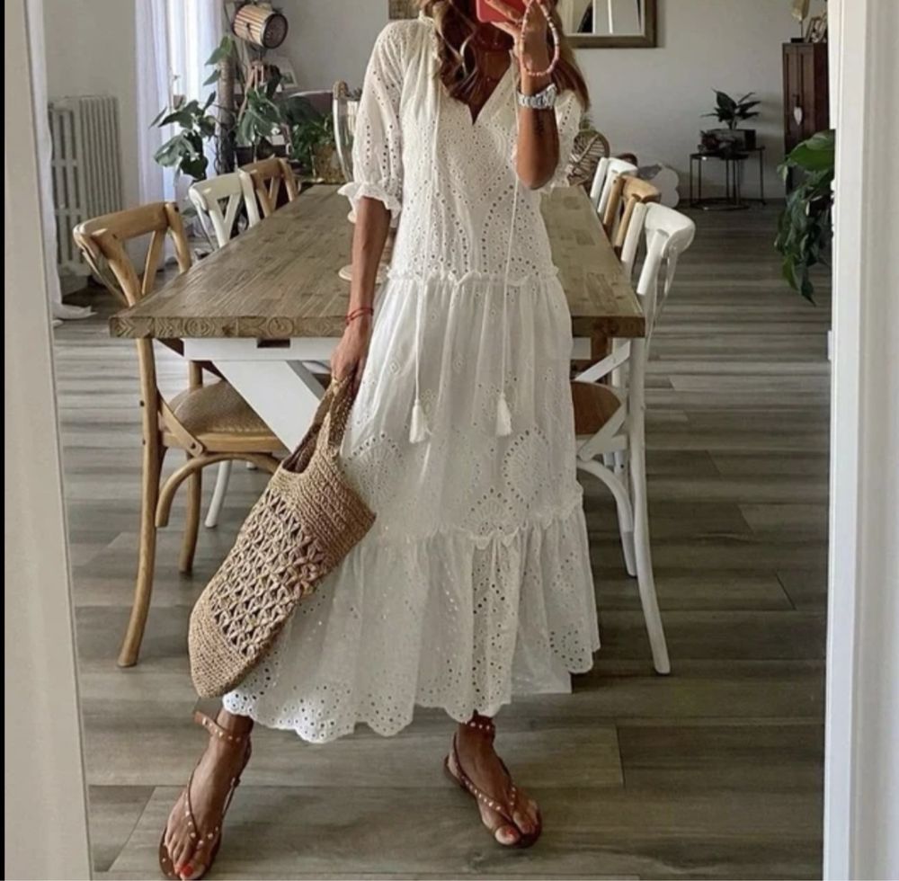 Платье белое на повседневку