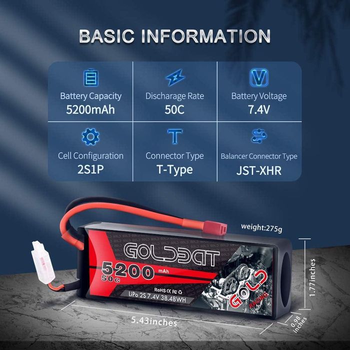 Baterii GOLDBAT Lipo plus de 5200 si 6200mah,pt radioamatorism,sigilat