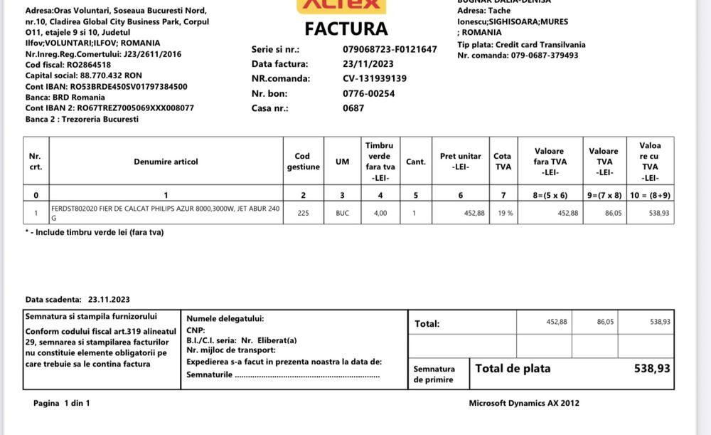 Fier de călcat Philips Azur 8000 NOU