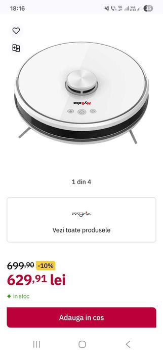 Aspirator robot MYRIA , functie MOP, 28 W