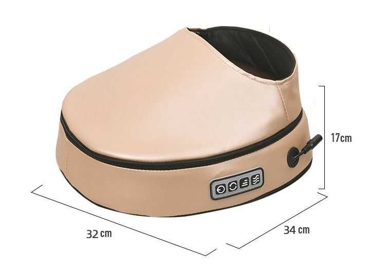 Aparat de Masaj Shiatsu Multifunctional, 3 Trepte, Incalzire, Gri/Crem