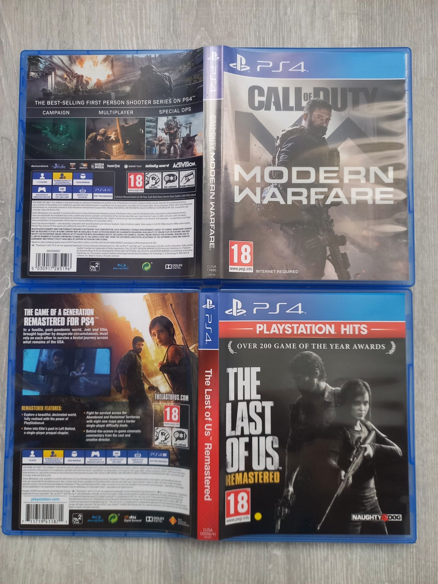 Call of duty Modern Warfare / The last of us. PS4
