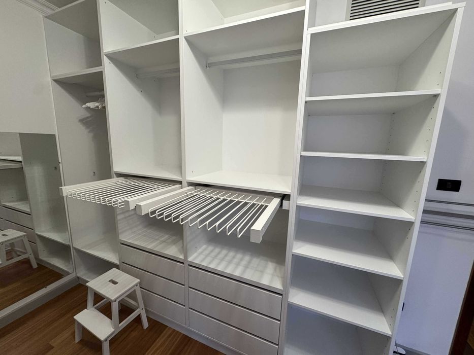 Dulap dressing alb modern modular, 300x285x60 cm