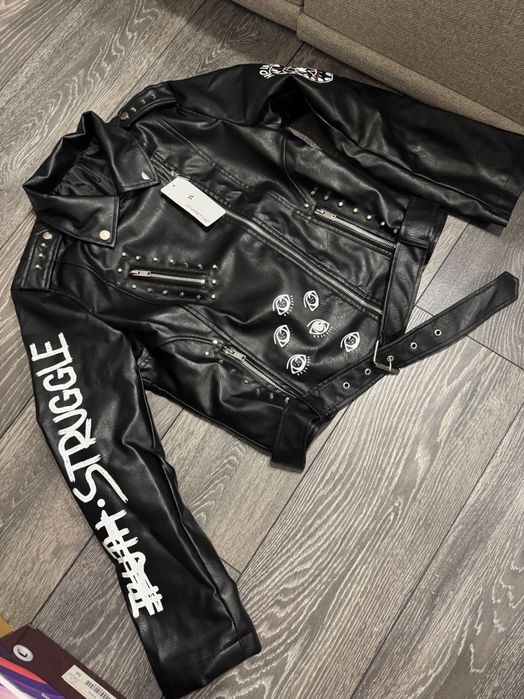 Ново Дамско кожено яке, черно, S