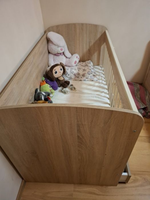 Детска кошара дървена 144х74 с матрак