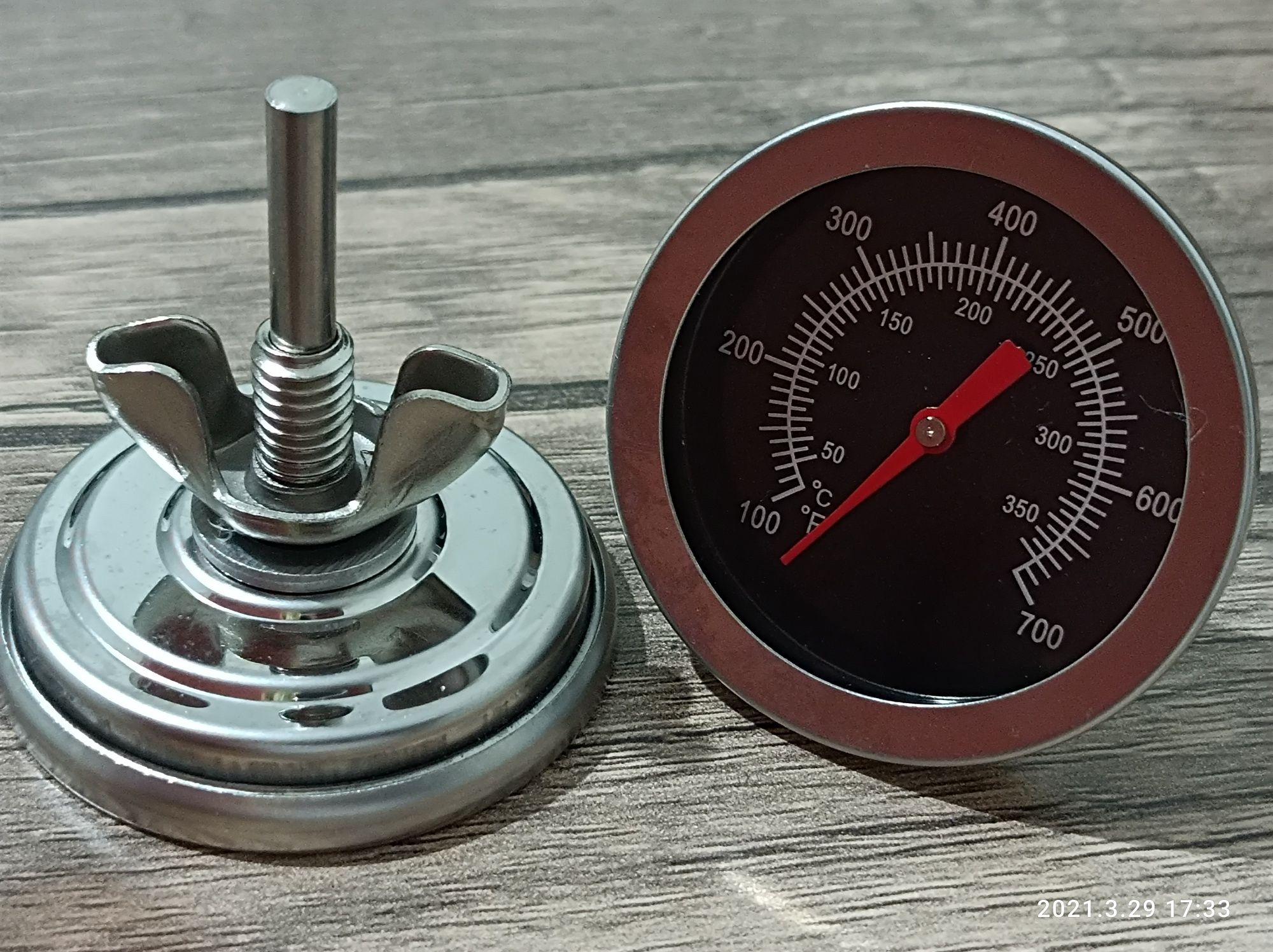Термометр барометр для грилл, барбекю до 350'С