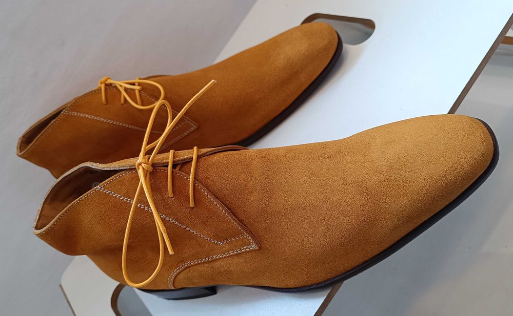 Ghete chukka 42 42.5 43 de lux GREVE NOI lucrate manual piele naturala