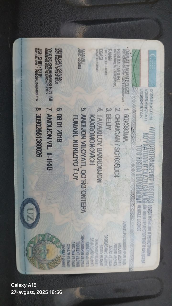 CHANGAN 99 sotiladi ishga tayyor