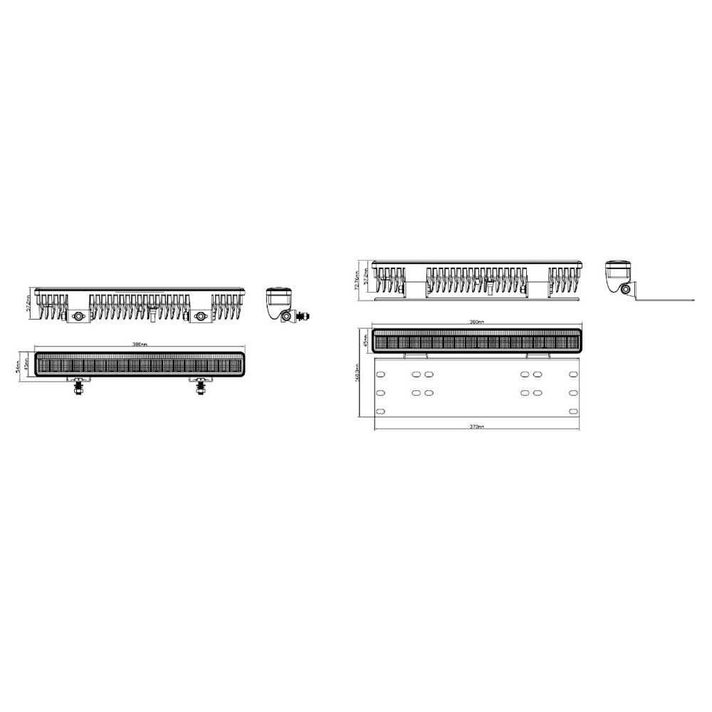 Led Bar за регистрационен номер със стойка, 3 функции, 55 W, 38 см