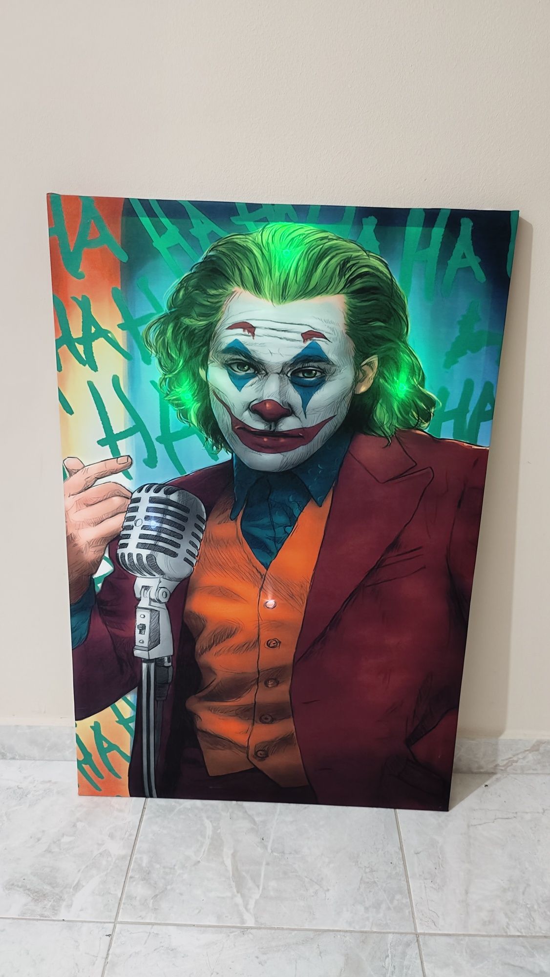 Светеща картина с LED осветление - Joker hahaa