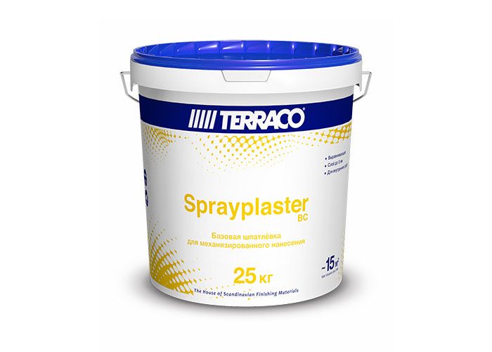 Шпатлевка выравнивающая базовая Terracco Sprayplaster BC 25кг Шитрок