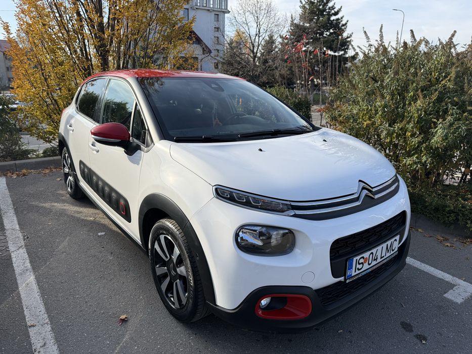 Citroen C3 SHINE 1.2 PureTech • 2019 • Bi-ton • Unghi mort • 66.000 km
