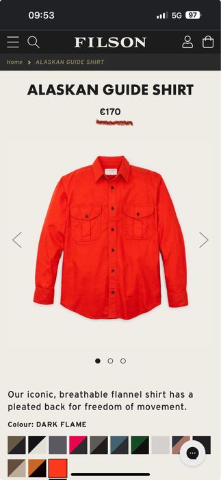 Camasi barbati,Filson,marime XS-M