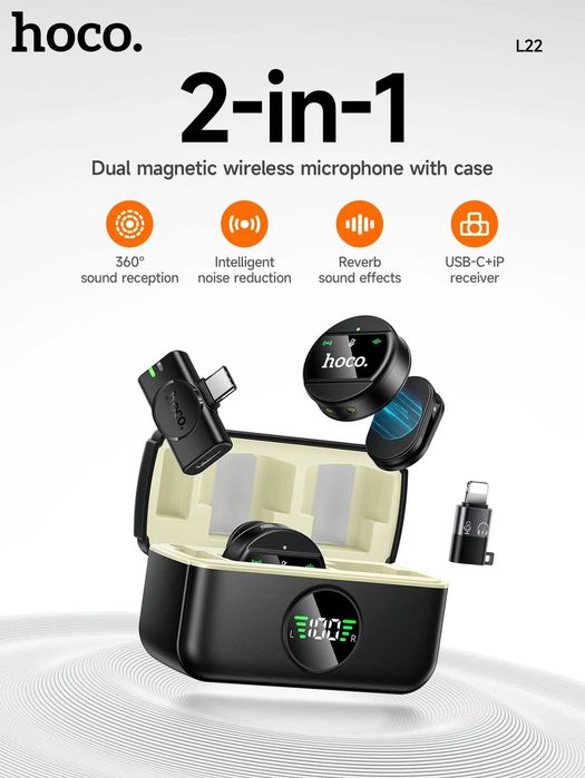 ДОСТАВКА! Беспроводной Микрофон Hoco L22 — голос станет ярче!
