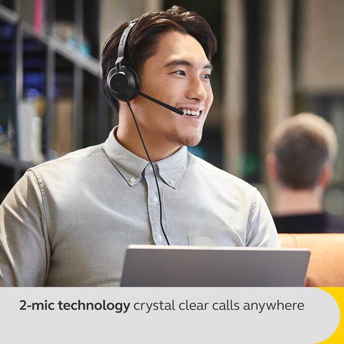 Jabra Evolve2 30SE Кабелни шумопотискащи стерео слушалки с 2 микрофона
