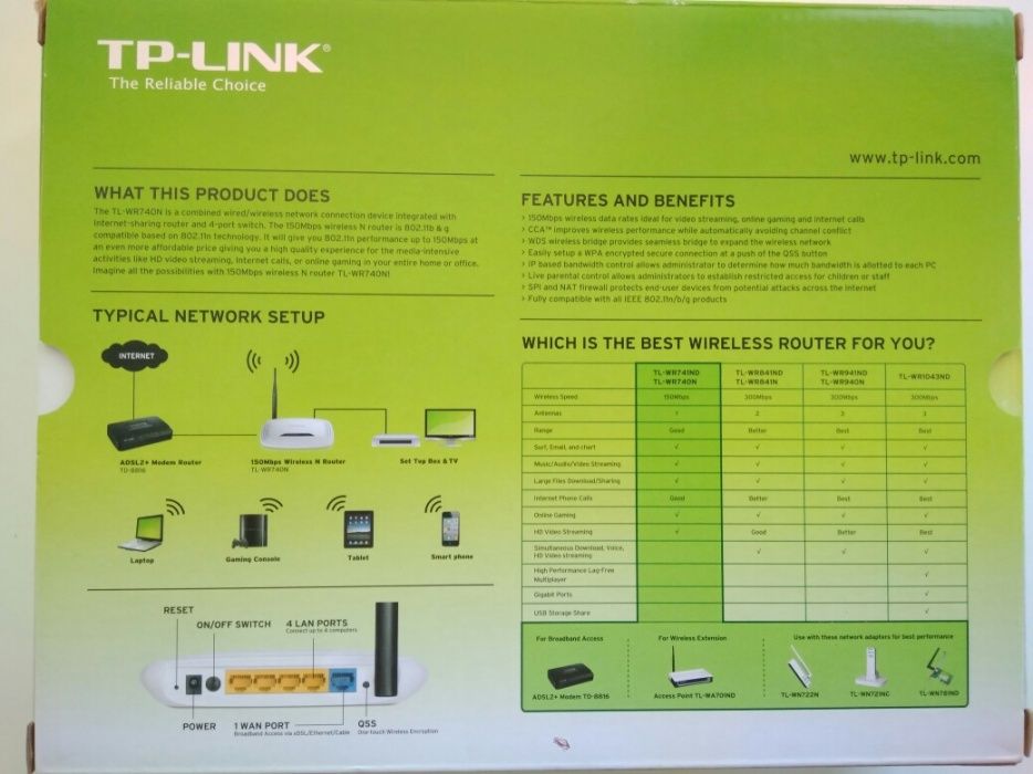 Модем tp-link TL-WR740N