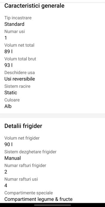 Frigider  Arctic ATF905WN, 89 l, Clasa E, H 85 cm
