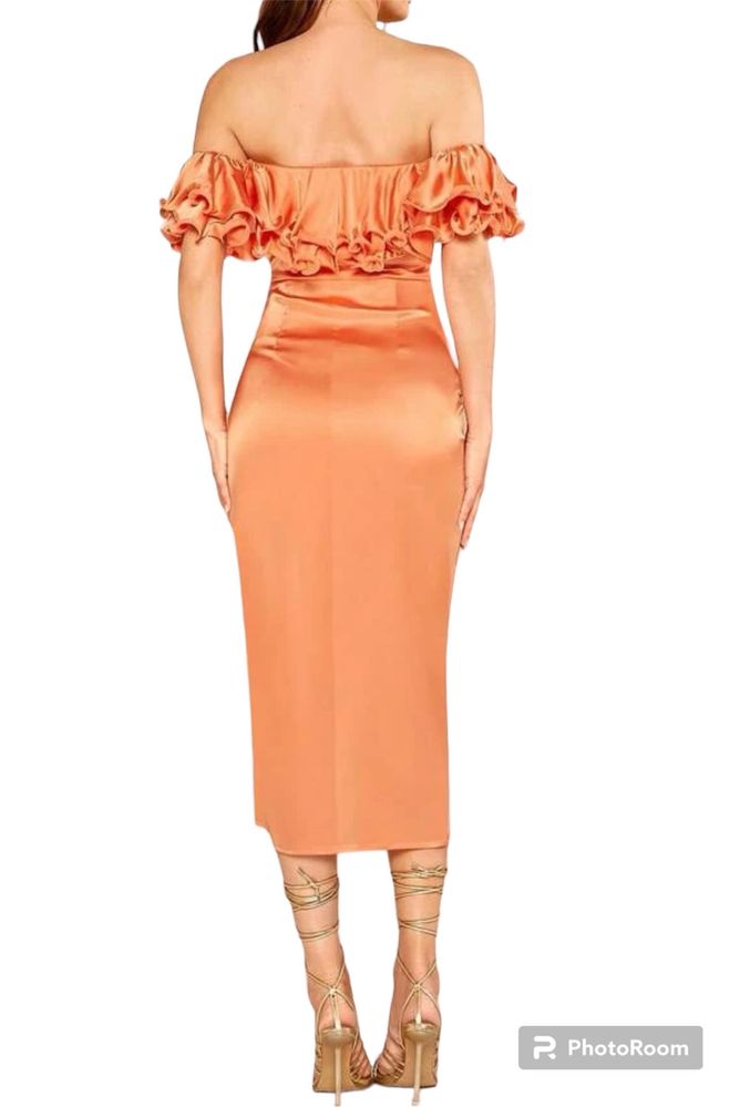 Rochie cu valonașe Orange