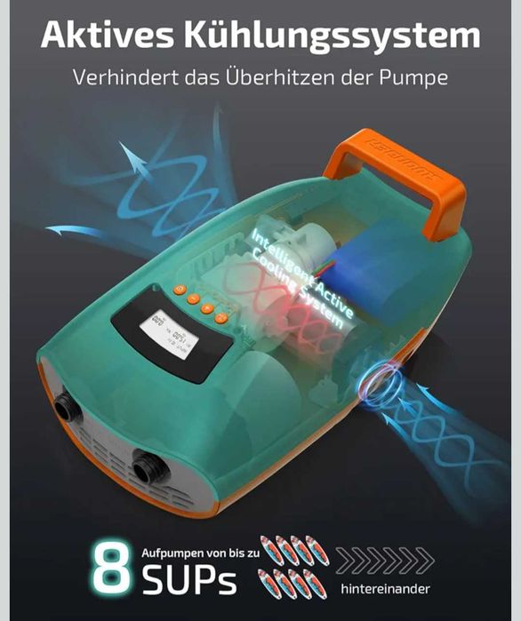 SUP помпа Swonder Seawolf с батерия 9000 mAh за падълборд,каяк нова