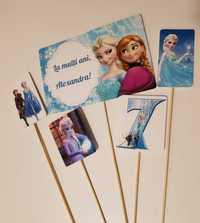 Decoratiuni tort, topper tort, pancarta personalizata, sticker Elsa