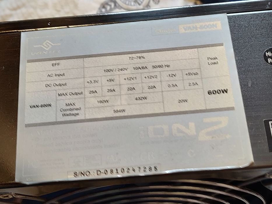 Sursă PC Vantec VAN-600N,600W ION2