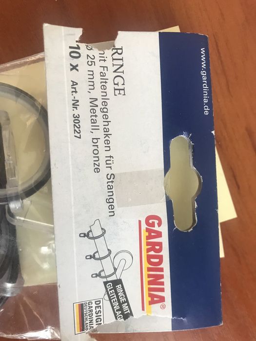 Аксесоар халки с вложка GARDINIA 25ММ БРОНЗ
