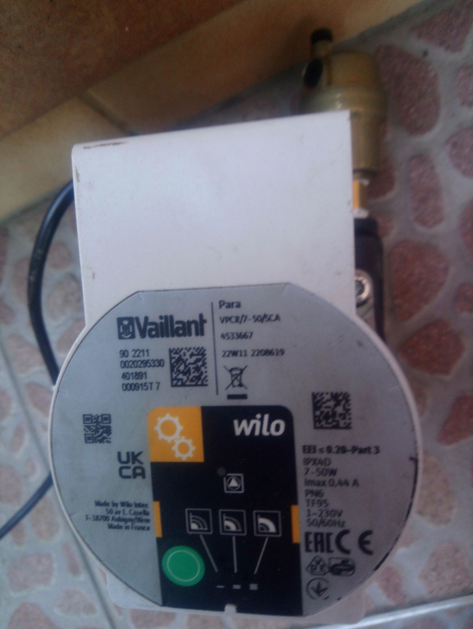Wilo/Vaillant Para vpcr7/50 Циркулационна Помпа за Парно Солар НовМоде