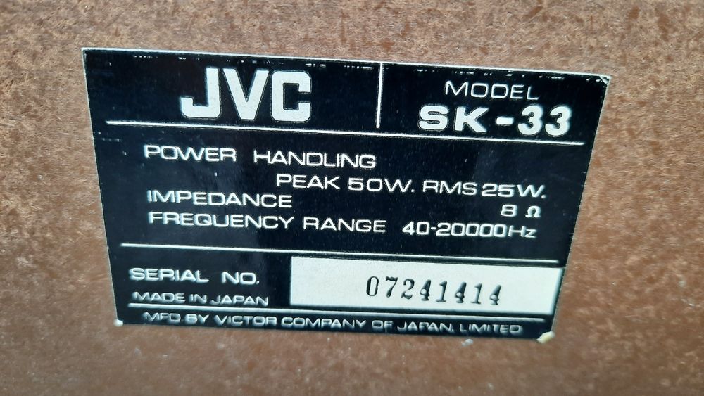 Boxe vintage rare JVC model SK-33 made in japan