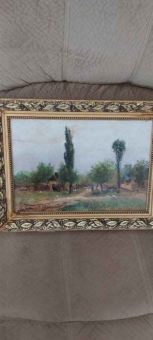 Tablou vechi, ulei, semnat, autor cotat.