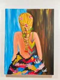 Картина на канава Акрилни бои - Пролетно момиче