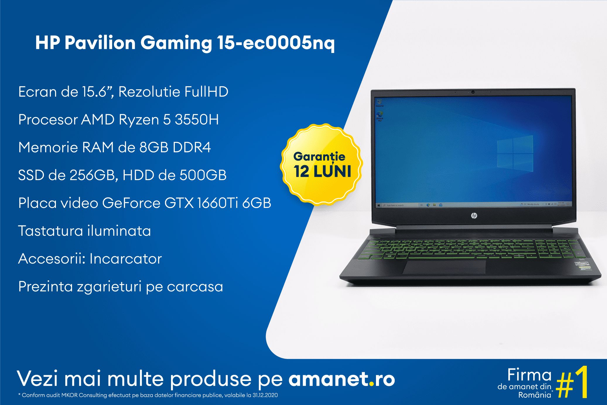 Laptop Hp Pavilion Gaming 15-ec0005nq - BSG Amanet & Exchange