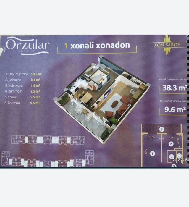 Honsaroy Orzular 2 ta bir honali yonmayon uylar sotiladi