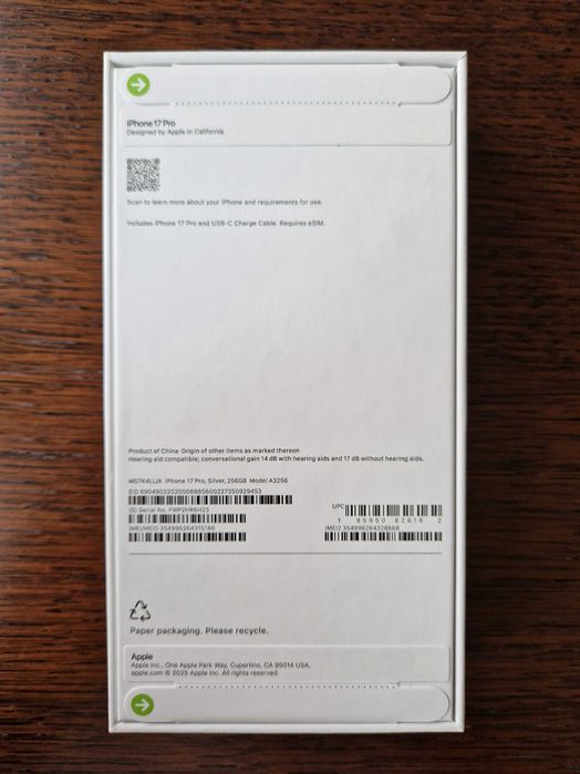 iPhone 17 Pro, silver - Нов, фабрично запечатан