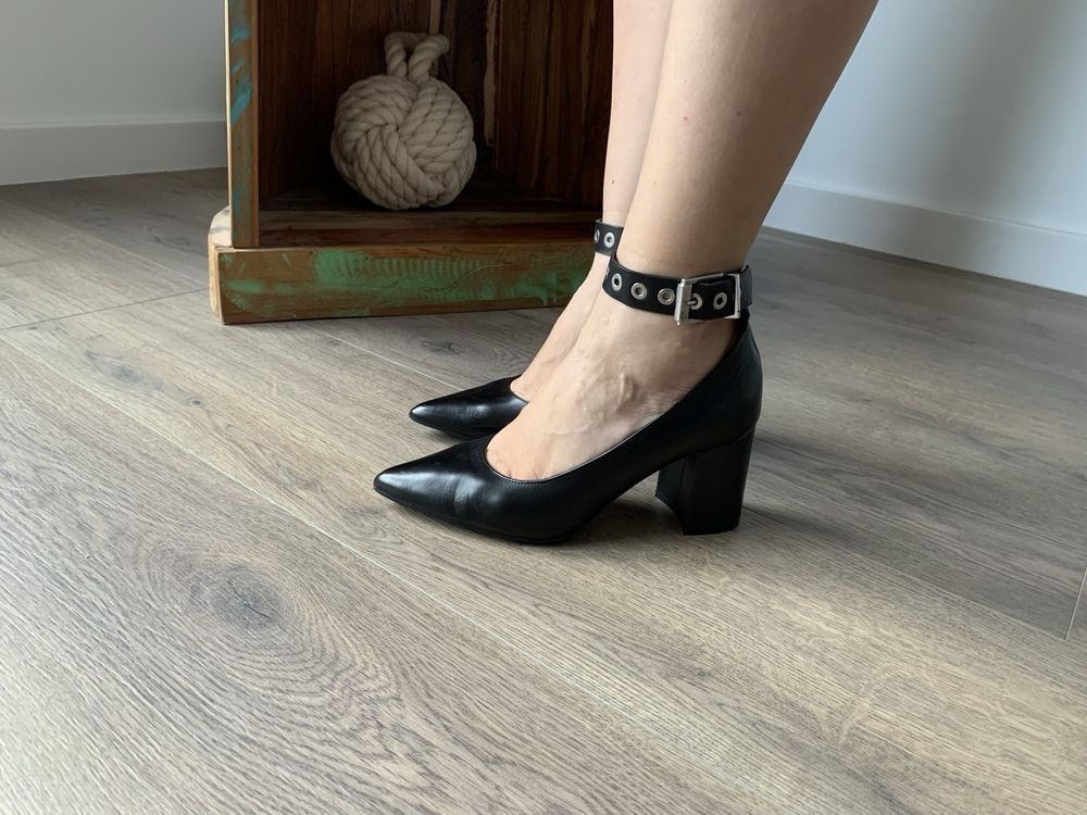 Pantofi din piele naturala, negru, Carmens, marimea 36