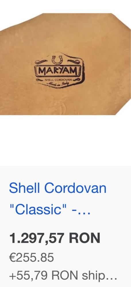 Curea pentru ceas handmade din piele de lux Shell Cordovan
