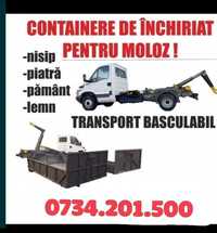 Container deșeuri moloz pământ cărămida beton,