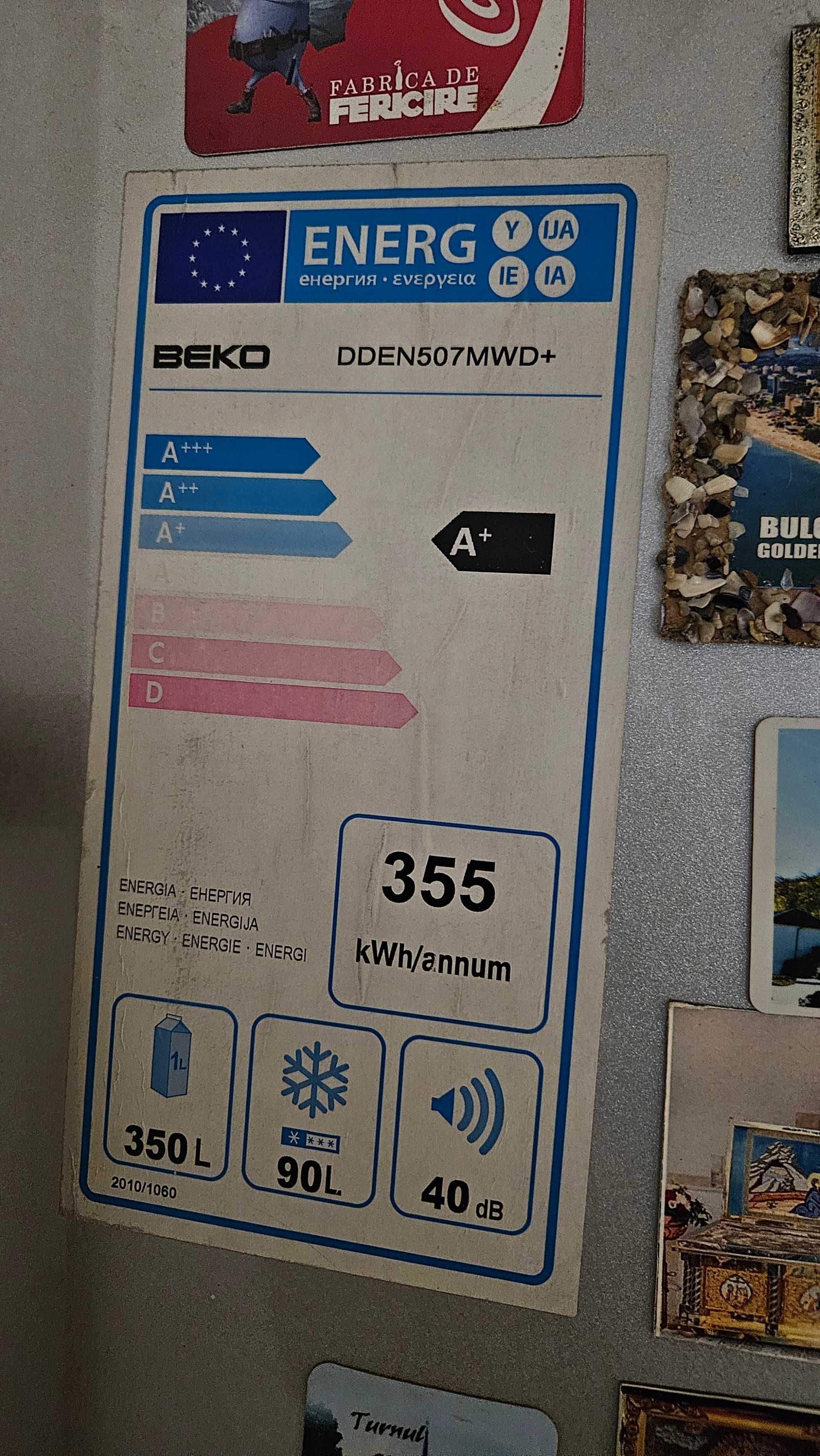 Vand frigider Beko mare functional DDEN507MWD+ Clasa A+