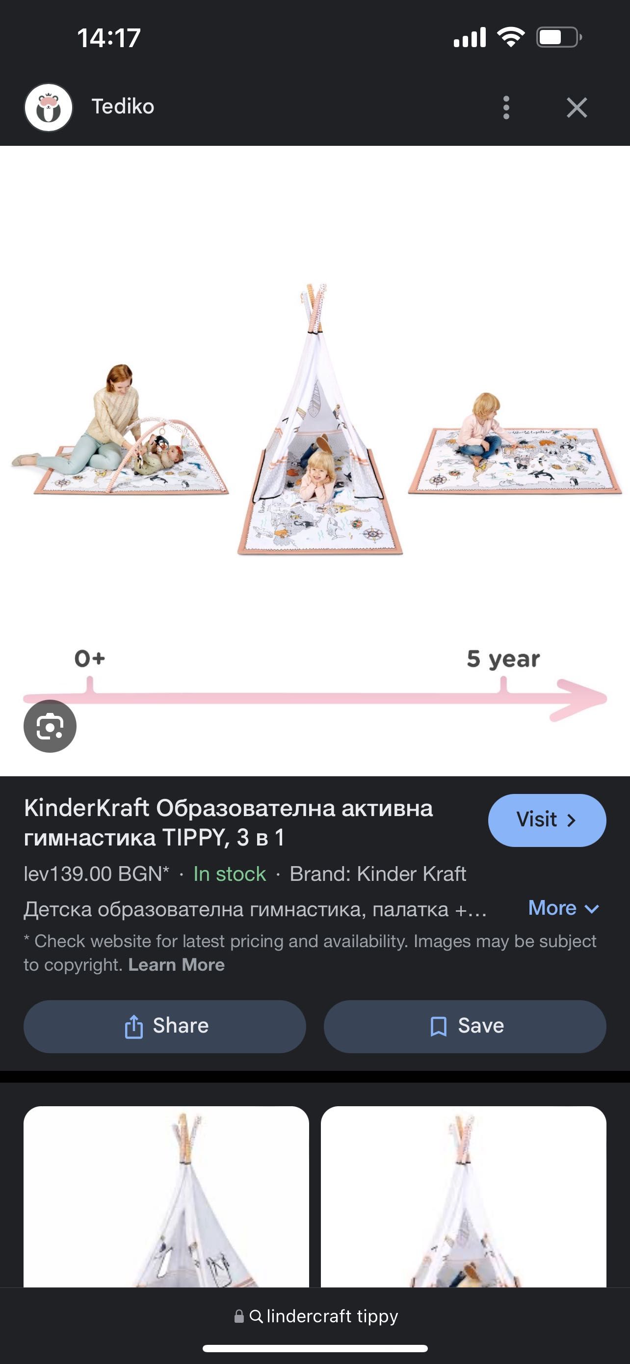 Образователна Гимнастика KinderKraft TIPPY, 3 В 1 0м до 5 години