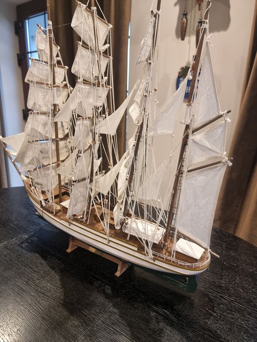 Navă cu vele 70 cm – model lucrat manual – velier decorativ mare