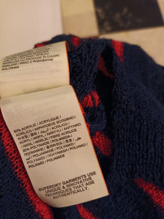 Pulover Superdray de femei marimea M negru cu dungi Roz ticlam