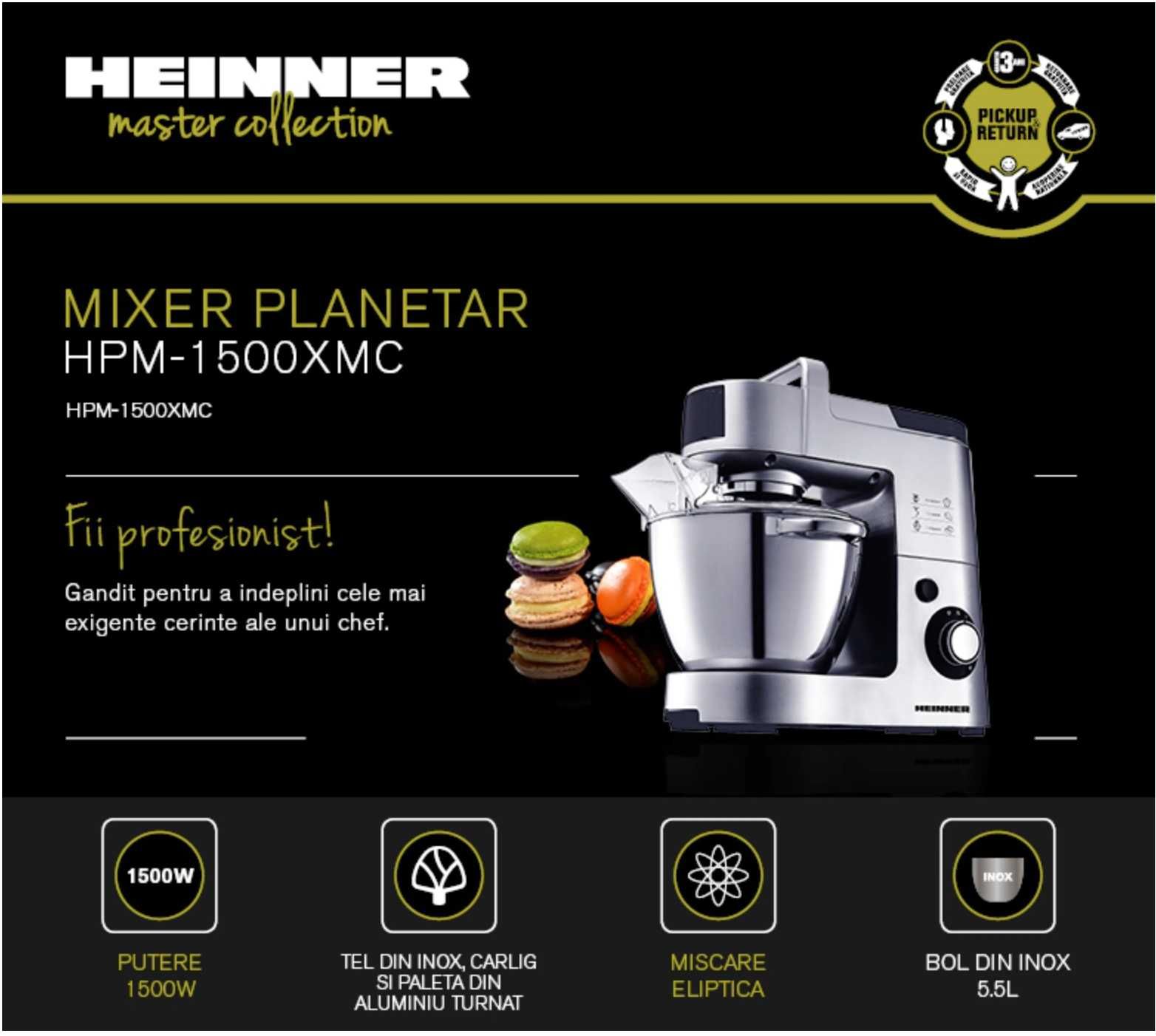 Mixer planetar Heinner Master Collection HPM-1500XMC