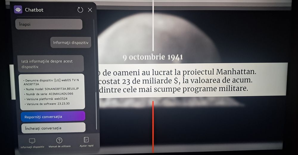 TV LG 4K NANO CELL UHD 50", 126cm, în garanție, Smart