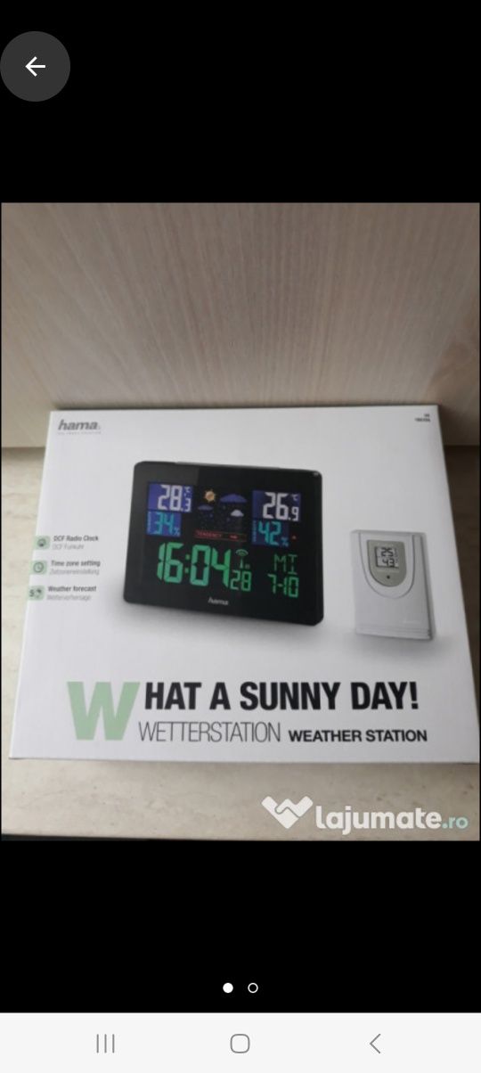 Statie meteo Hama EWS-1400, Afisaj color, Higrometru