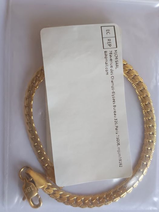 Colier unisex argint 925 placat aur 18k + brățară cadou