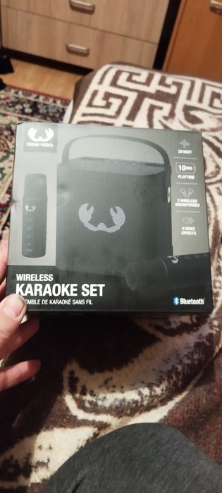 Преносим комплект караоке Fresh 'n Rebel, високоговорител + 2 микрофон