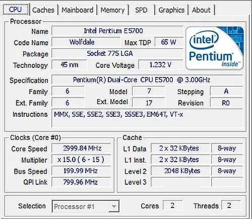 Процессор Intel Pentium E5700 3.0 GHz 800MHz 2Mb LGA775